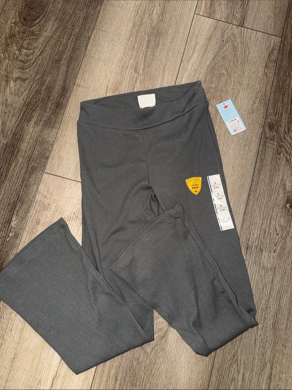 Cat & Jack Dark Gray Ribbed Flare Leggings